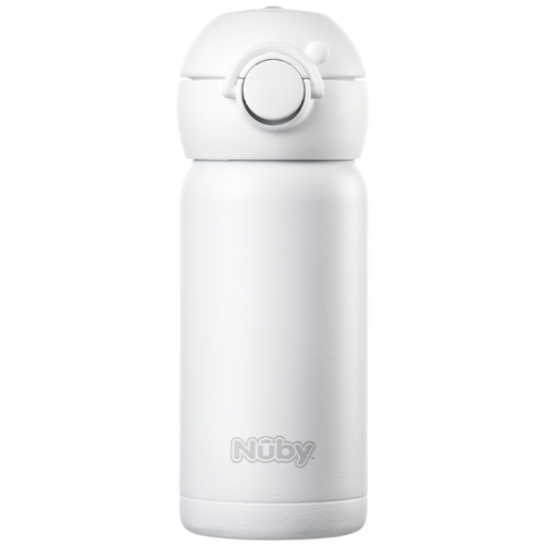 누비 스텐 원터치 물병 어린이 보온보냉 텀블러, 1개, 300ml, 크림화이트