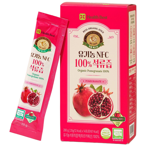 헬스베스트 착즙베스트 유기농 NFC 100% 석류즙, 3박스, 280g