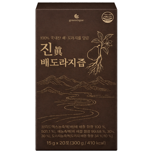 그리닉 진 배도라지 물에타지않는 원액 스틱, 20개, 15g