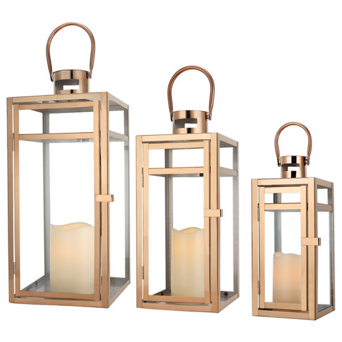 JHY DESIGN 유리 캔들 랜턴 유럽풍 감성 인테리어 홈데코 장식 웨딩 소품 파티 촛대 대 중 소 사이즈, 블랙