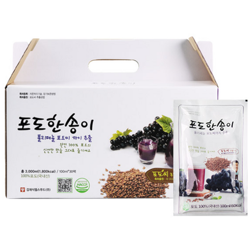 김재식헬스푸드 포도한송이 포도즙, 3L, 1박스