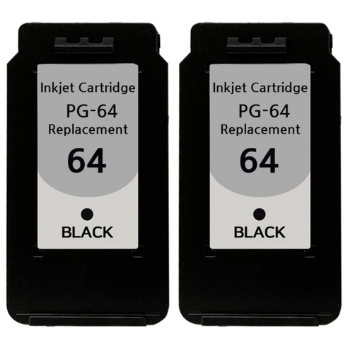 [호환] BNC INT PG-64 검정 캐논 프린터 E569 E569S 재생 잉크, 2개, 블랙