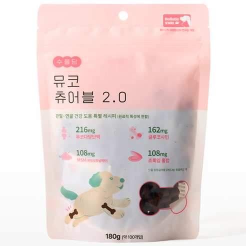 수플담 뮤코츄어블 2.0 강아지 영양제 슬개골 조인트 콘드로이친, 1개, 관절, 100정