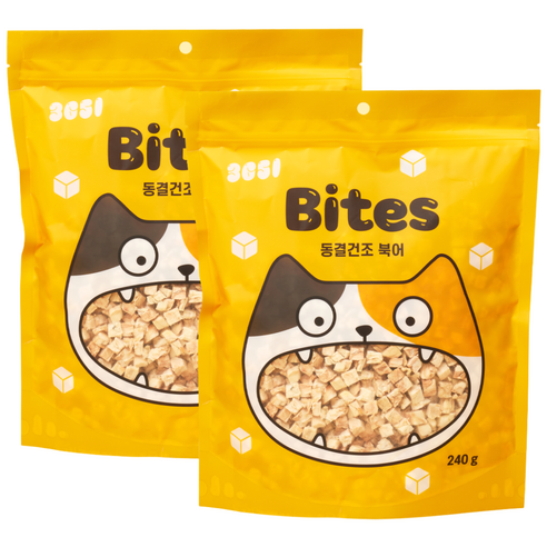 3651 고양이 바이츠 동결건조 트릿, 2개, 240g, 북어