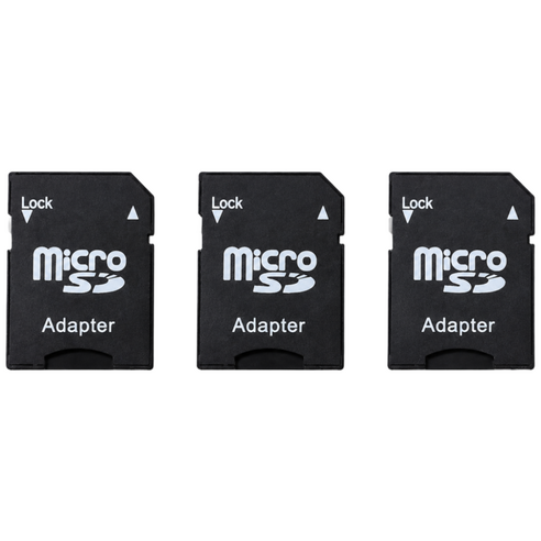 micro SD 카드 어댑터 변환기 마이크로 아답터, 1개, 불랙, 세트 (3개입)