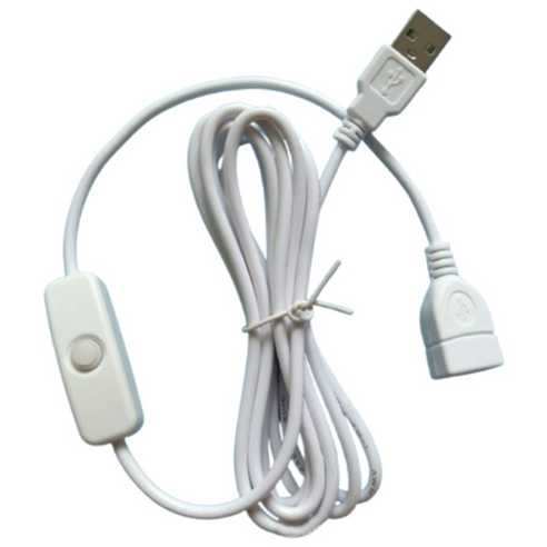 SGMK USB 전원 온오프 스위치 케이블 화이트, 198cm, 1개
