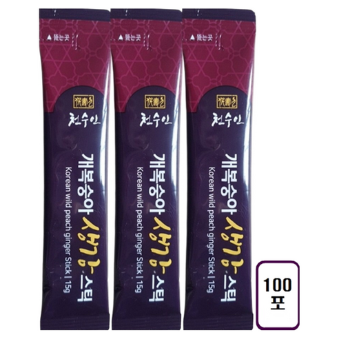 실속형100포 천수인 야생 개복숭아 발효 생강 도라지농축액 액상스틱, 750g, 2세트