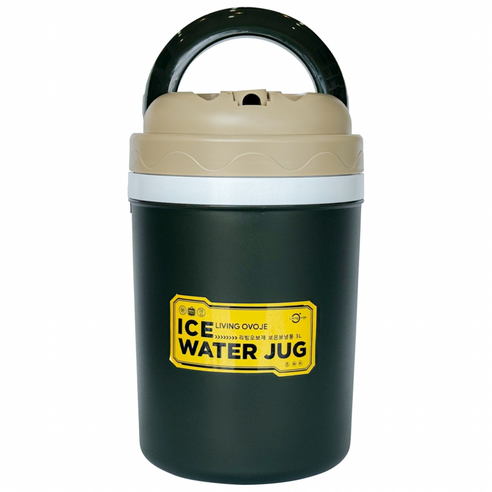 리빙오보제 보온보냉통, 1개, 3L, 카키 + 베이지