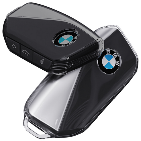 칸탐 BMW 키 케이스 투명 스마트키 키홀더 호환상품, A타입:투명+투명블랙