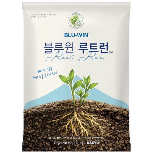 블루윈루트런 대유 비료 해조추출물 뿌리발근제 토양개량 유기농업자재, 1개, 1kg