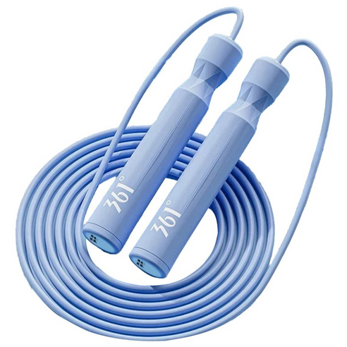 초경량 휴대용 줄넘기 베어링 실내 운동 다이어트 꼬임방지 고내구성 PVC, 1개, 블루