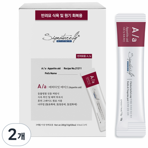 시그니처바이 고양이 에이에이 처방식 스틱, 식욕회복, 300g, 2개