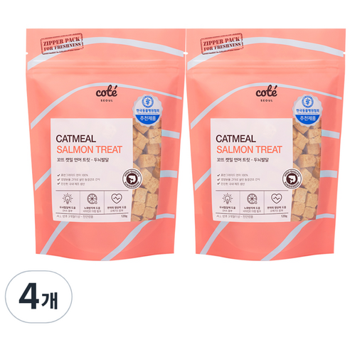 꼬뜨 캣밀 트릿 동결건조간식, 연어, 120g, 4개