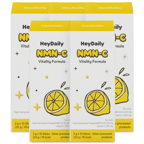 [공식판매처] 헤이데일리 NMN-C 엔엠엔씨 천연NMN 비타민C 레몬맛 10포, 5개, 20g