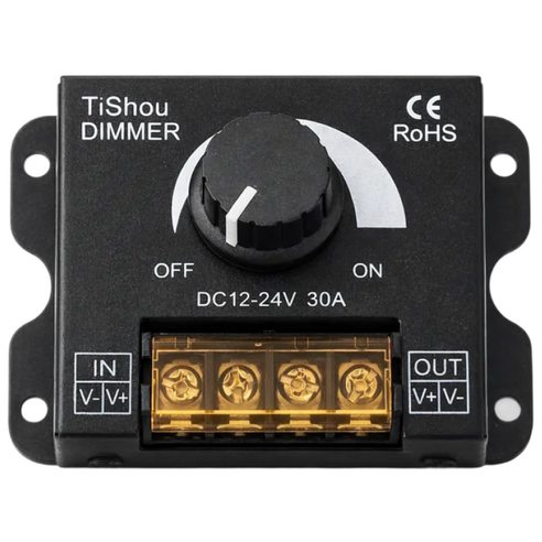 12V 24V LED 디머 스위치 30A 고출력 밝기 조절기 노브형 컨트롤러, 1개