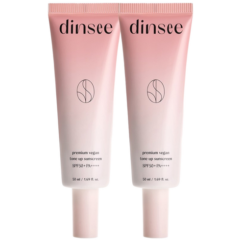 딘시 프리미엄 비건 톤업 선크림 (SPF50+PA++++), 50ml, 2개