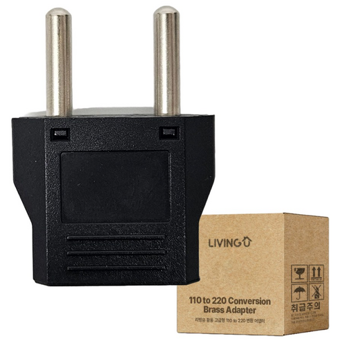 리빙유 고급형 황동 110v to 220V 여행용 돼지코 플러그 콘센트 어댑터, 1개