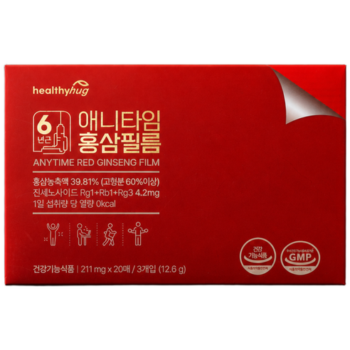 건강한디유 애니타임 홍삼 필름 60매 1박스, 60개, 211mg