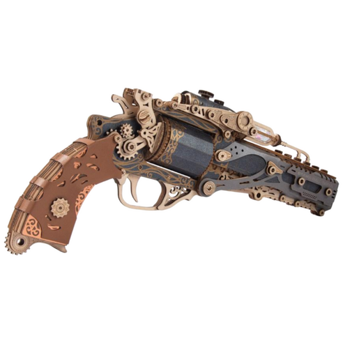 3D 입체퍼즐 스팀 리볼버 나무퍼즐 집중력 향상 DIY 우드 권총 교육용 완구 키덜트 선물 총
