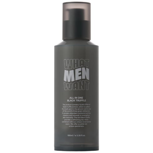 왓맨원트 남성용 블랙 트러플 올인원 로션, 1개, 100ml