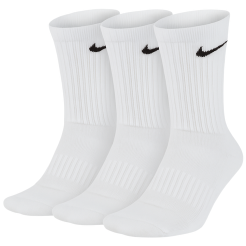 나이키 에브리데이 쿠션 트레이닝 크루 장목 양말 SX7664-100, 화이트, 1세트