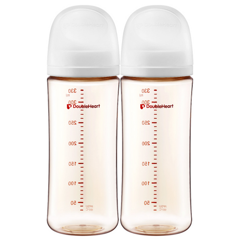 더블하트 모유실감 3세대 PPSU 제뉴인화이트 330ml 트윈팩(젖꼭지미포함), 1세트