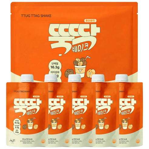 혜인담 식사대용 단백질 쉐이크 뚝딱쉐이크 퐁라떼맛 50g, 5개 솔직 후기 | 실사용자 리뷰 분석 - 상품 이미지 1