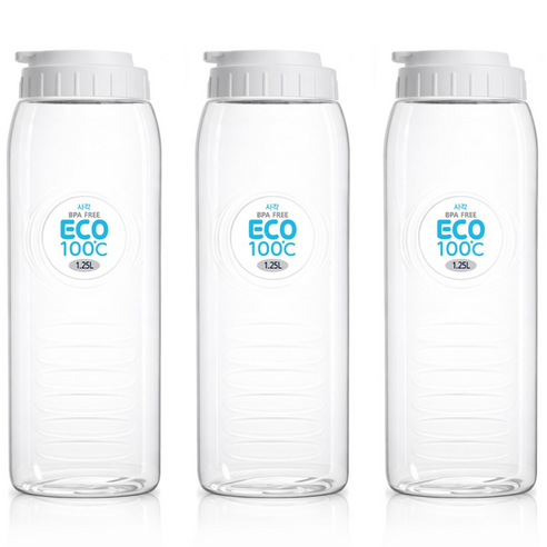 에이엘에스 에코젠 100도C 물병 사각, 3개, 1.25L, 화이트