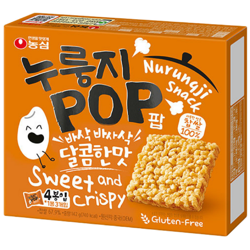 농심 누룽지팝, 142g, 4개