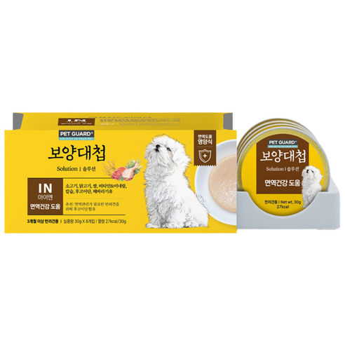 보양대첩 생후3개월~전연령 솔루션 IN 미니캔 강아지 간식, 닭, 30g, 8개