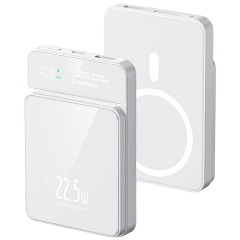 RYZO 22.5W 고속충전 20000mAh 대용량 보조배터리 초슬림 맥세이프보조배터리 무선충전 다양한 색상, 1개, 화이트