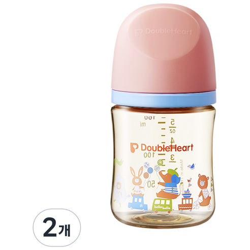 더블하트 모유실감 3세대 PPSU 디어프렌즈 젖병, 애니멀타운(S젖꼭지포함), 2개, 160ml