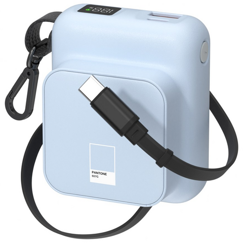 이어맥 자동 릴타입 22.5W PD PPS 고속충전 10000mAh 보조배터리, 스카이, PTPB10