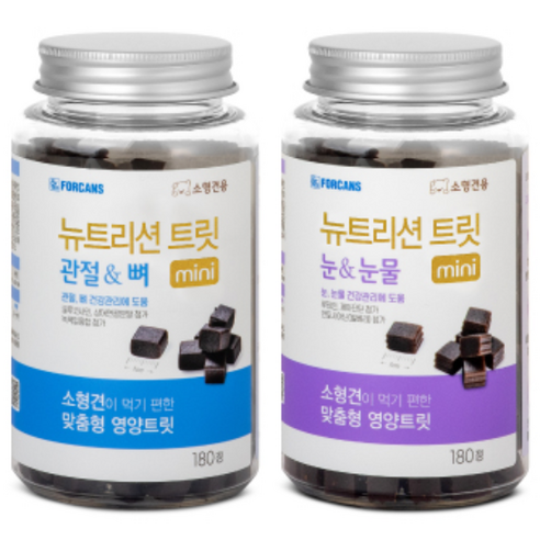 포켄스 강아지 뉴트리션 트릿 미니 영양제 2종 세트, 뼈/관절강화+눈물개선/눈건강, 1세트
