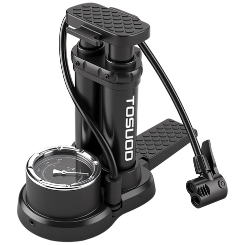 토스오드 200PSI 초고속 자전거 펌프 자동차 농구 발펌프, 1개, 블랙