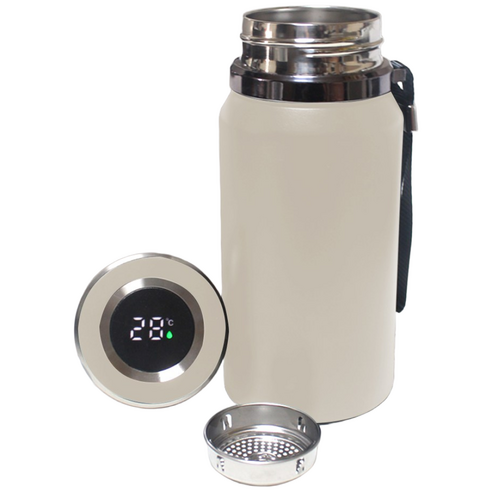 다쓱 보온 보냉 프리미엄 온도표시 스텐 스마트 텀블러, 1개, 800ml, 프리미엄 베이지