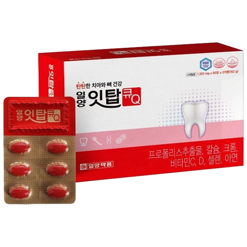 일양약품 치아 잇몸 영양제 잇탑큐, 2개, 60정