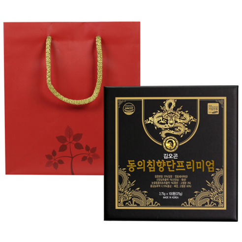 김오곤의 동의침향단 프리미엄 고함량 침향단 고품격 선물 침향단 100환 + 선물용 쇼핑백 증정