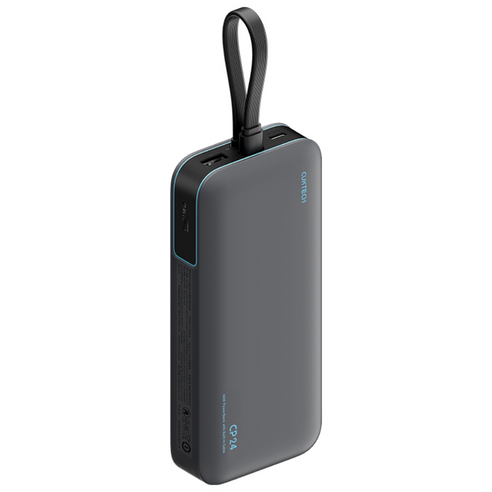 CUKTECH 쿡테크 40W 대용량 20000mAh 일체형 보조배터리 고속 충전 보조배터리 전력 표시/여행용 기내반입, 회색, LPB200N