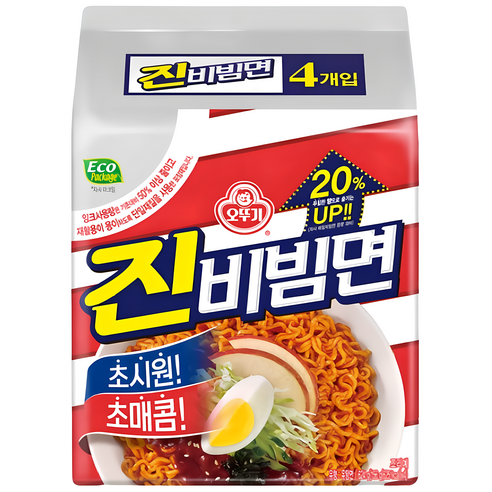 오뚜기 진비빔면 156g 4개, 4개