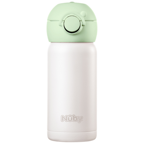 누비 스텐 원터치 물병 어린이 보온보냉 텀블러, 1개, 멜론라떼, 300ml