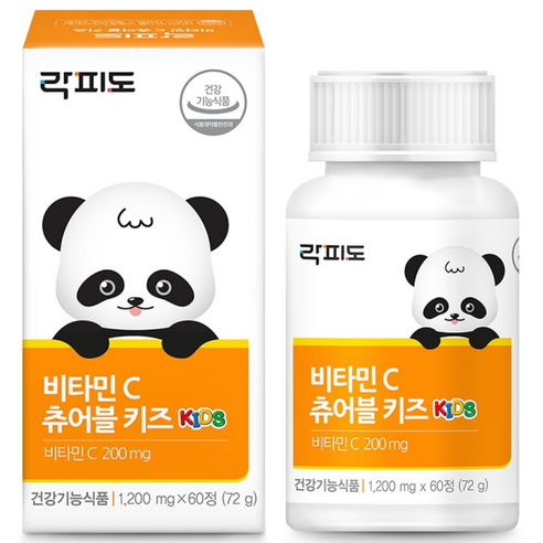 락피도 비타민 C 츄어블 키즈 72g 60정, 1개 실사용 후기 | 효과 있을까? - 상품 이미지 1