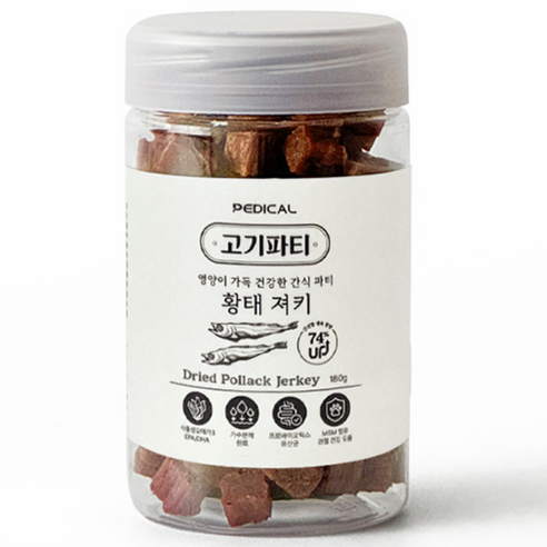 고기파티 강아지 영양간식 가수분해 져키트릿, 1개, 180g, 황태