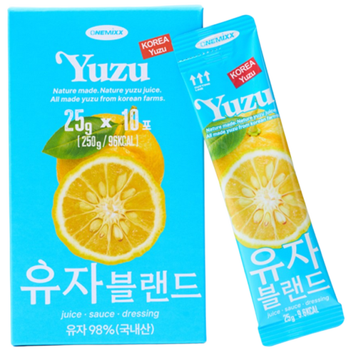 국내산 유자 98% 함량 무설탕 진짜 그대로 갈아만든 유자, 1개, 20개입, 25g