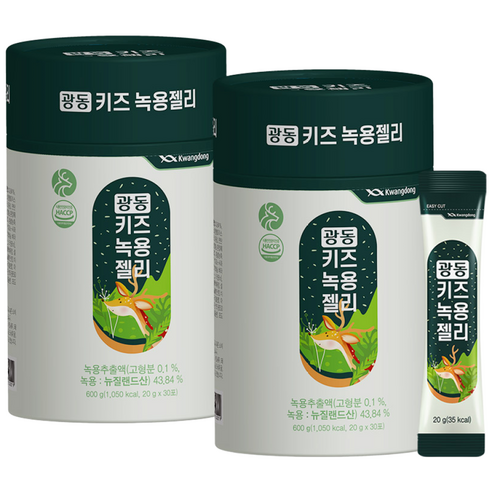 광동 키즈 녹용젤리 30포 청포도맛, 600g, 2개