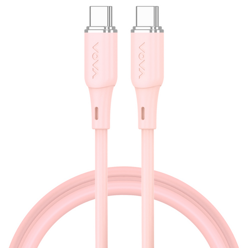 보바 C타입-C타입 고급 실리콘 초고속케이블 60W, 1.2m, Pink, 1개