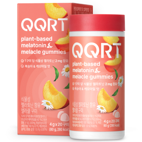 QQRT 식약처 HACCP 인증 맛있는 식물성 멜라토닌 구미 2mg, 1박스, 20정