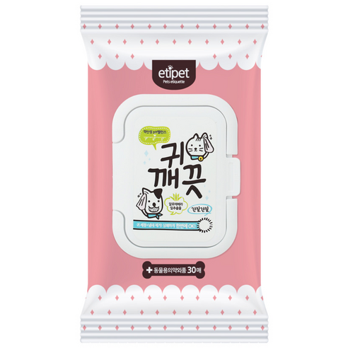 에티펫 귀 깨끗 시트 물티슈, 150g, 1개
