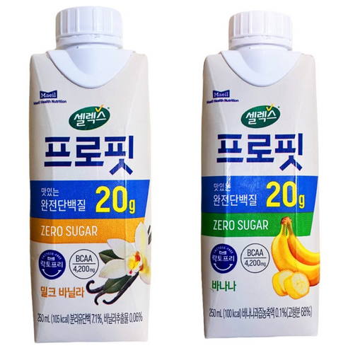 셀렉스 프로핏 밀크 바닐라 250ml + 셀렉스 프로핏 바나나 250ml 솔직 후기 | 실사용자 리뷰 분석 - 상품 이미지 1