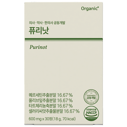 오가닉플러스 퓨리낫 요산 관리 영양제, 1개, 30정